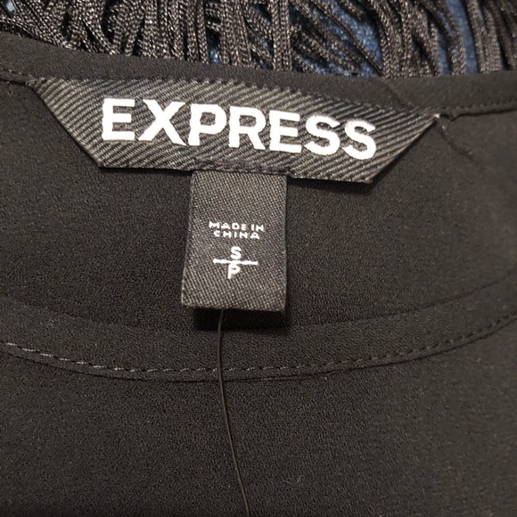 Express Black Beaded Fringe Tank Sz S NWT - Picture 7 of 7